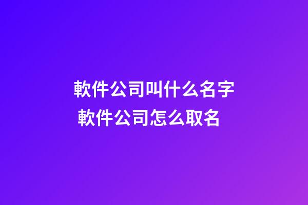 軟件公司叫什么名字 軟件公司怎么取名-第1張-公司起名-玄機(jī)派
